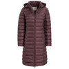 Damen Soft-Daunenmantel mit Kapuze aubergine