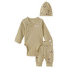 Newborn Set mit Wickelbody, Hose und Mütze