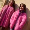 Wollen meisjesjas in bouclé-look
