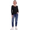 3 Damen Langarmshirts in Unifarben