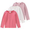 3 Mädchen Langarmshirts in Unifarben