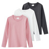 3 Mädchen Langarmshirts in Unifarben