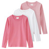 3 Mädchen Langarmshirts in Unifarben