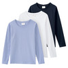 3 Mädchen Langarmshirts in Unifarben