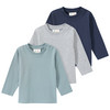 3 Baby Langarmshirts im Basic-Look