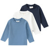 3 basic T-shirts met lange mouwen voor baby’s