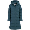 Dames puffermantel met capuchon donkerblauw