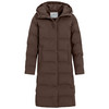 Dames puffermantel met capuchon donkerbruin