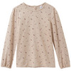 Mädchen Langarmshirt mit Blümchen-Print beige