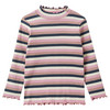 Mädchen Langarmshirt im Streifen-Look dunkelgrau / rosa / hellbraun