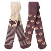 2 Baby Frottee-Strumpfhosen mit Fuchs-Muster 