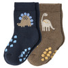 2 Paar Baby Krabbelsocken mit Dino-Motiv 