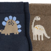 2 Paar Baby Krabbelsocken mit Dino-Motiv 