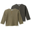 2 Baby Langarmshirts aus Waffel-Piqué