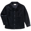 Overshirt voor kinderen van corduroy donkerblauw