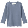 Mädchen Langarmshirt in Rippstruktur