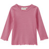 Mädchen Langarmshirt in Rippstruktur