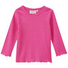 Mädchen Langarmshirt in Rippstruktur