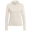 Dames-shirt met lange mouwen en col beige