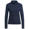 Dames-shirt met lange mouwen en col donkerblauw