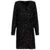 Damen Paillettenkleid  in Wickel-Optik schwarz