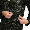 Damen Paillettenkleid  in Wickel-Optik