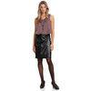 Damen Wickelrock in Leder-Optik
