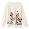 Mädchen Langarmshirt mit Pferde-Print