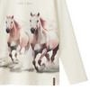 Mädchen Langarmshirt mit Pferde-Print