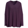 Damen Woll-Pullover mit V-Ausschnitt dunkellila