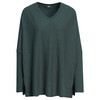 Damen Woll-Pullover mit V-Ausschnitt dunkelgrün