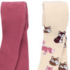 2 Mädchen Frottee-Strumpfhosen mit Motiven