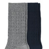 2 Paar Herren Socken mit Zopfmuster