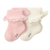 2 paar Newborn Sokken met franje