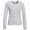 Damen Langarmshirt mit Knopfleiste weiss / schwarz