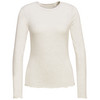 Damen Langarmshirt mit Wellenbündchen weiss