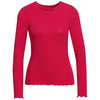 Damen Langarmshirt mit Wellenbündchen rot