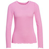 Damen Langarmshirt mit Wellenbündchen rosa