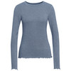 Damen Langarmshirt mit Wellenbündchen hellblau