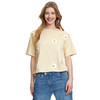 Damen Shirt mit Blumen-Applikation
