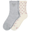 2 Paar Damen Socken mit Rollbündchen