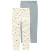 2 Mädchen Leggings mit Blümchen