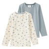 2 Mädchen Langarmshirts mit Blümchen