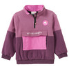 Mädchen Fleecepullover mit Tasche dunkelrosa / bordeaux