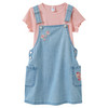 Mädchen Set aus Jeanslatzkleid und T-Shirt