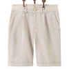Jungen Leinen-Anzugshorts mit Hosenträgern
