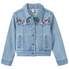 Mädchen Jeansjacke mit Blumen-Stickerei