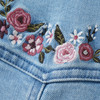 Mädchen Jeansjacke mit Blumen-Stickerei