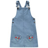 Mädchen Jeanslatzkleid mit Stickerei