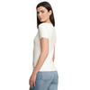 Damen Kurzarm-Strickpullover mit Rippstruktur